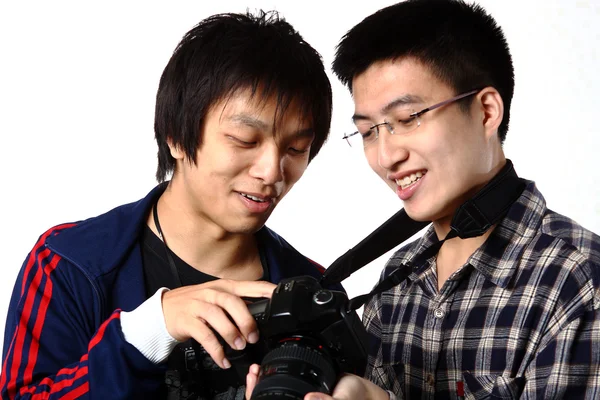 Two Man Watching Camera Close — Stock Photo, Image