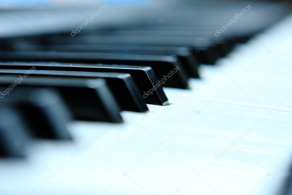 Close-up of a electronic piano keyboard