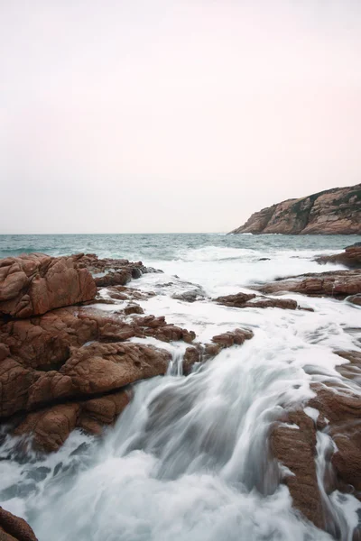 Прекрасний Морський Пейзаж Море Скеля Заході Сонця Склад Природи — стокове фото