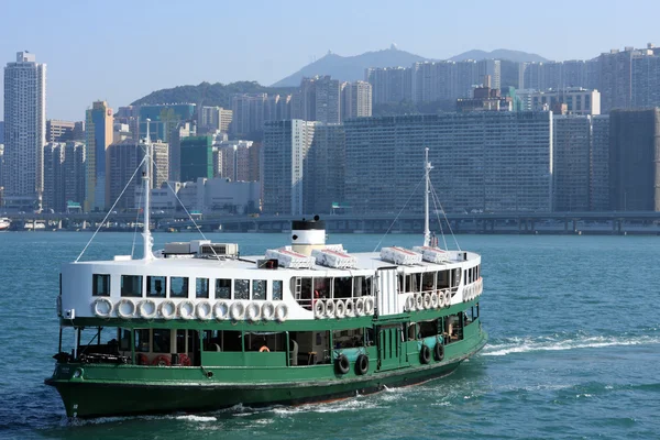 Ferry Boat Στο Λιμάνι Victoria Χονγκ Κονγκ — Φωτογραφία Αρχείου