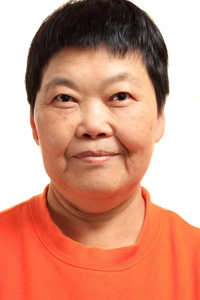 Retrato Una Feliz Mujer Asiática Años — Foto de Stock