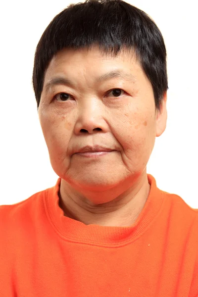 Portret Szczęśliwy Sześćdziesiątych Starszy Azjatyckie Kobiety — Zdjęcie stockowe