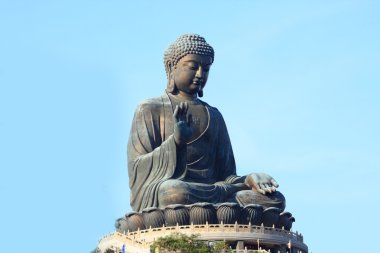 Giant Buddha Statue in Tian Tan. Hong Kong, China clipart