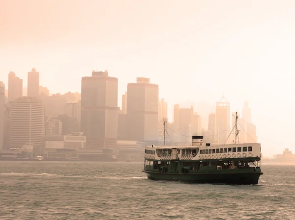 Beroemde Bezienswaardigheid Van Hong Kong Ferry Zeilen Victoria Harbor Azië — Stockfoto