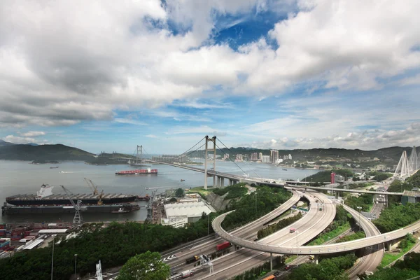 Tsing Ma Bridge in Hongkong — Stockfoto