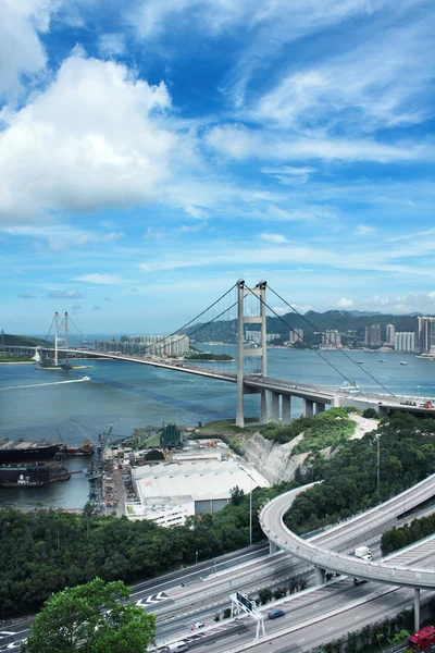 Pont Tsing Ma à Hong Kong — Photo