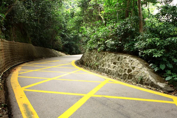 Estrada com linhas amarelas — Fotografia de Stock