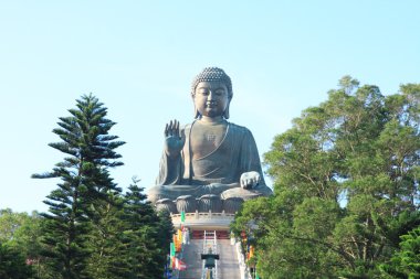 Giant Buddha Statue in Tian Tan. Hong Kong, China clipart
