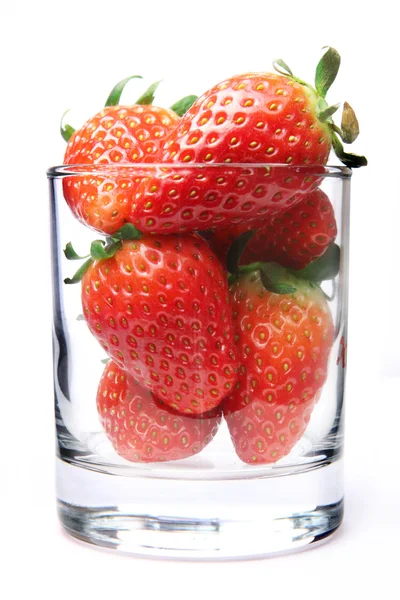 Stawberry in glass — Stock Photo, Image