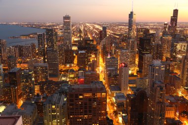 Chicago at twilight clipart