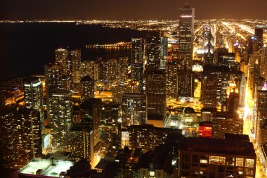 Chicago at night clipart