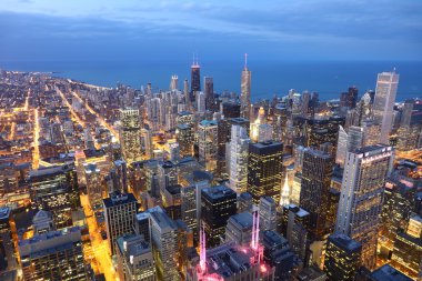 Chicago at twilight clipart