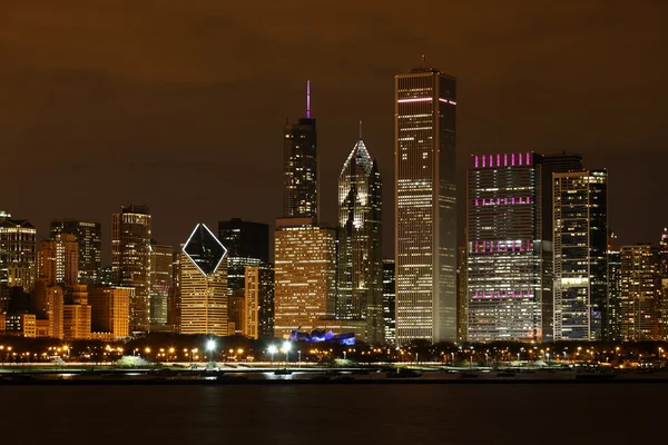 Chicago på natten — Stockfoto