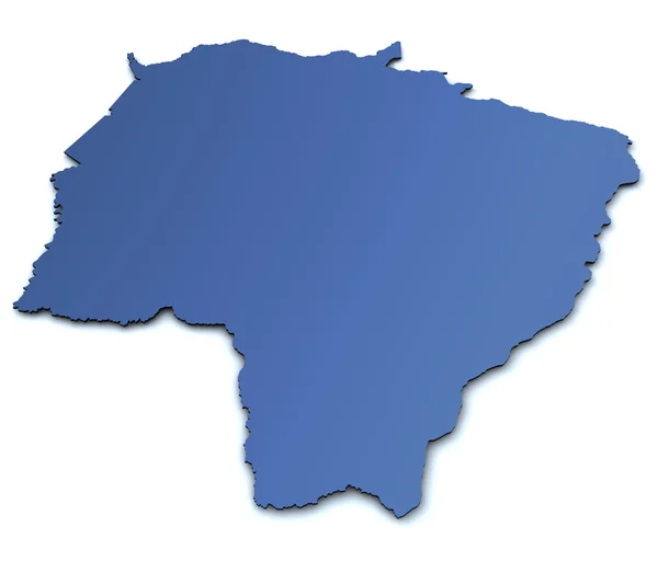 Карта Мату-Гросу-ду-Сул - у Бразилії — стокове фото