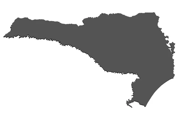 サンタ ・ カタリーナ州 - ブラジルの地図 — ストック写真