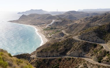 Mojacar Coastline looking towards Carbonares clipart