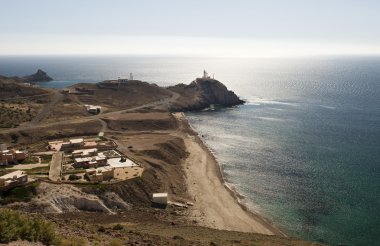 Deniz feneri ve cabo de gata yakınındaki coastine