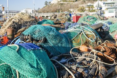 Fishing Nets onTorquay Quayside, Devon, England clipart