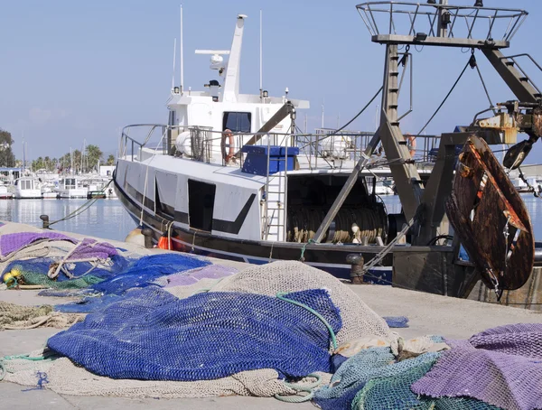 Рыболовное Траулер Причала Гавань Гарруча Андалусия Испания — стоковое фото