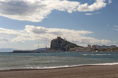 Aguilas Harbour and Castle, Murcia, Spain clipart