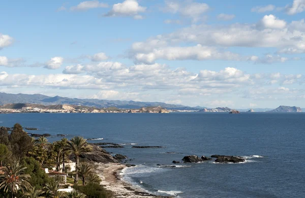 Widok San Juan Los Terreros Wybrzeża Almeria Andaluzja Hiszpania — Zdjęcie stockowe