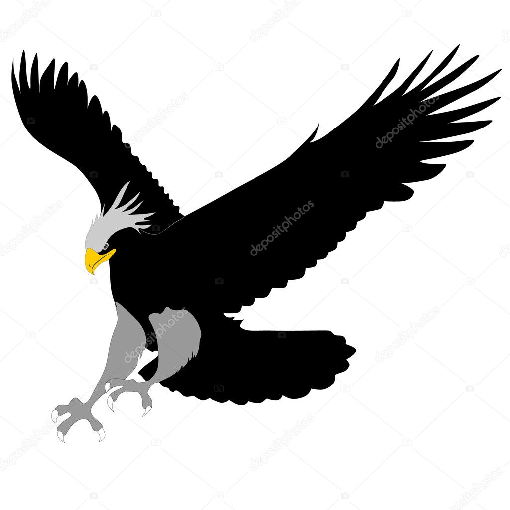 Vector image of a tattoo in the form of an eagle