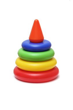 Children toy pyramid. White backgroumd. clipart
