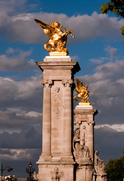 stock image Columns of the Pont Alexandre III