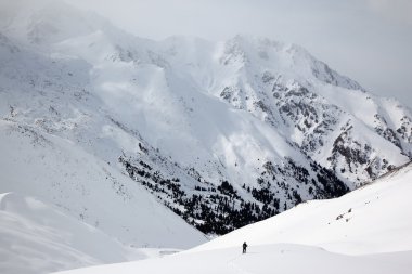 backpacker adam kış Dağları