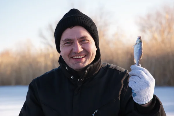 Buz Balıkçı Küçük Balık — Stok fotoğraf