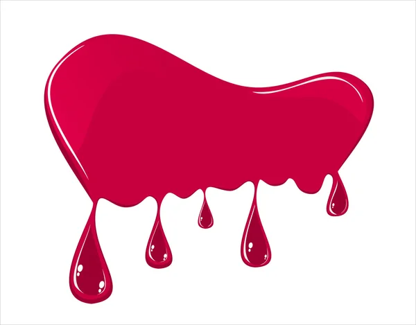 Um líquido vermelho que flui para baixo —  Vetores de Stock