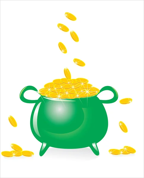 Monedas Oro Cobre Verde — Vector de stock