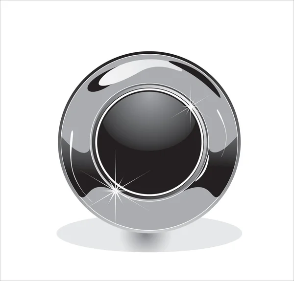 El botón negro brillante — Vector de stock