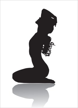 Silhouette of the girl clipart