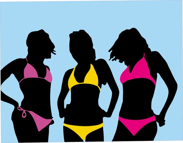 Girls Bathing Suits — Stock Vector