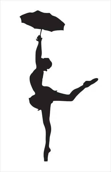 Silhouette Der Ballerina — Stockvektor