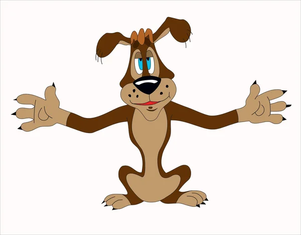 Perro alegre. El personaje de una película de dibujos animados . — Archivo Imágenes Vectoriales