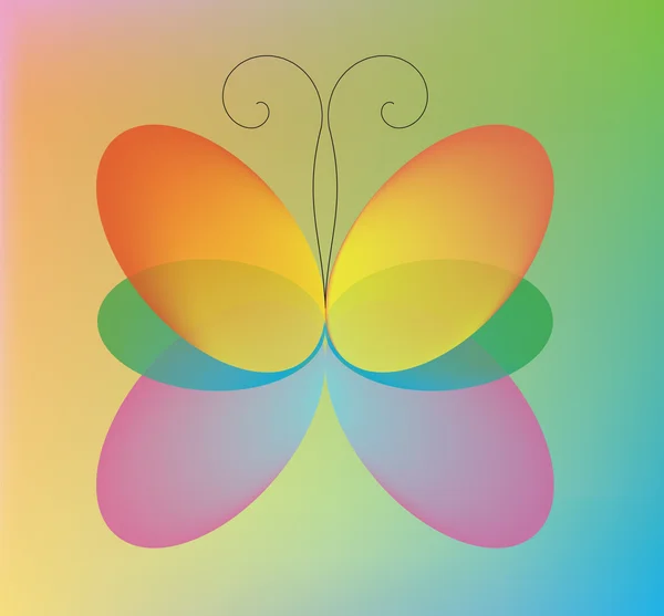 A színes pillangó — Stock Vector