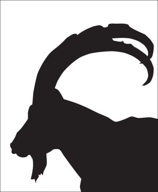 Silhouette of a mountain goat clipart