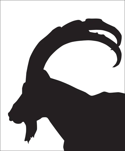 Silhouette of a mountain goat — Stok Vektör