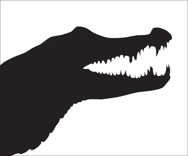 Silhouet van een krokodil — Stockvector