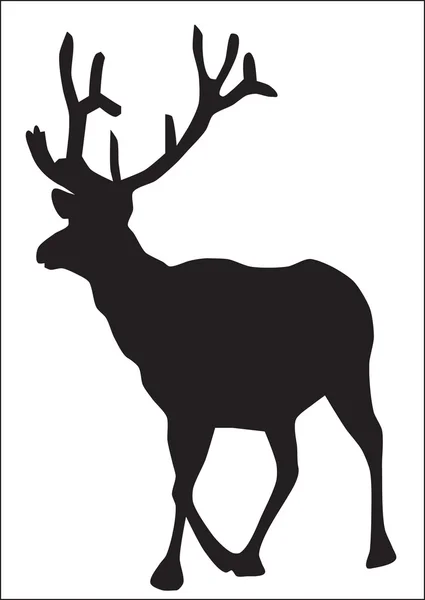 Silhouette of an elk — Stock Vector