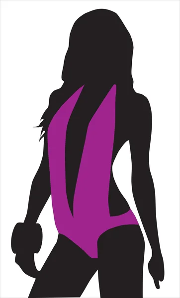 Silhouettes of the girl in a bathing suit — Stock Vector