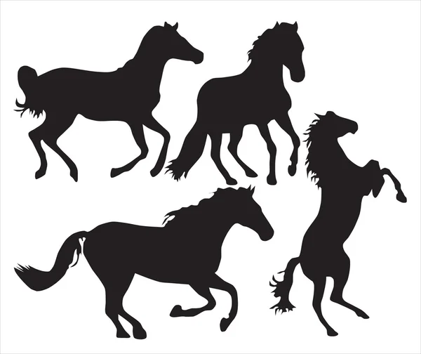 A lovak sziluettek — Stock Vector