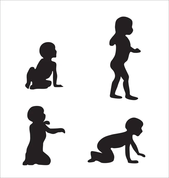 Silhouettes of children — Stock Vector