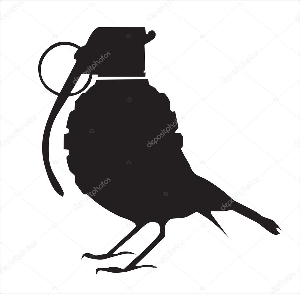Abstraction. A silhouette. A silhouette of a bird with a head fr