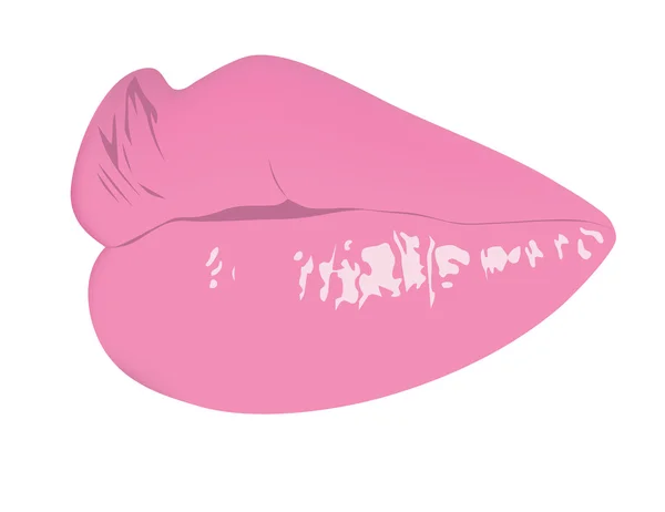 Mode. en bakgrund. rosa knubbig kvinna läppar — Stock vektor
