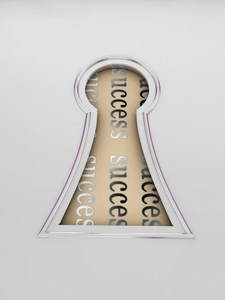Word of the success seen through a keyhole — Stock Photo, Image