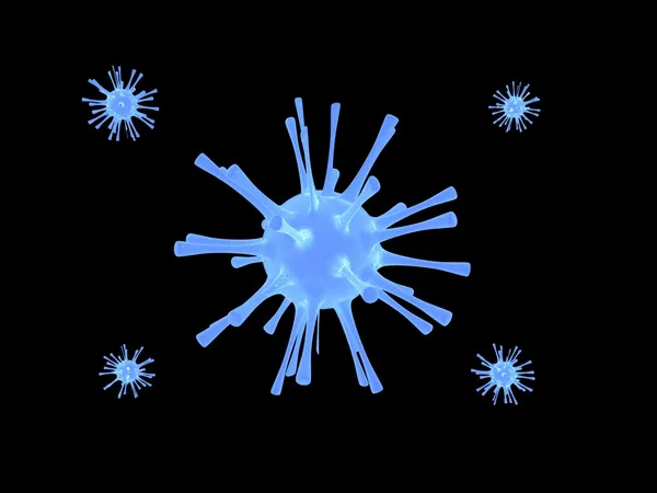 Viren, Bakterien isoliert auf schwarzem Hintergrund — Stockfoto