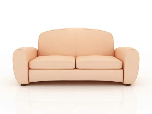 Beige sofa isolated on a white background — Stock Photo, Image